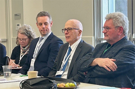 Photo of board members Elisabeth Malsch and Bill Colglazier, AFAvH President Christian Haenel, and AvH president Robert Schloegl