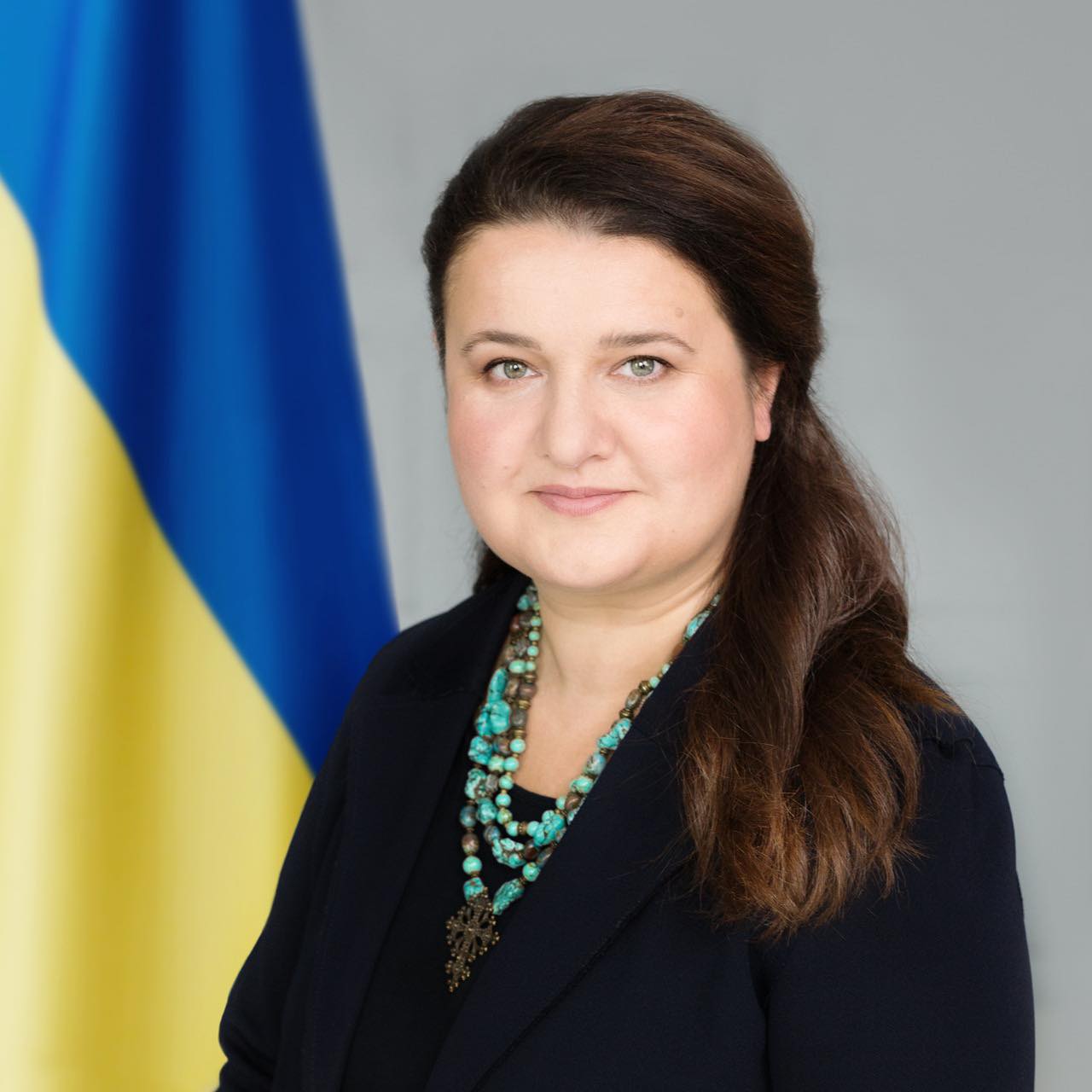 Official portrait of Oksana Markarova, showcasing her contributions to academia.