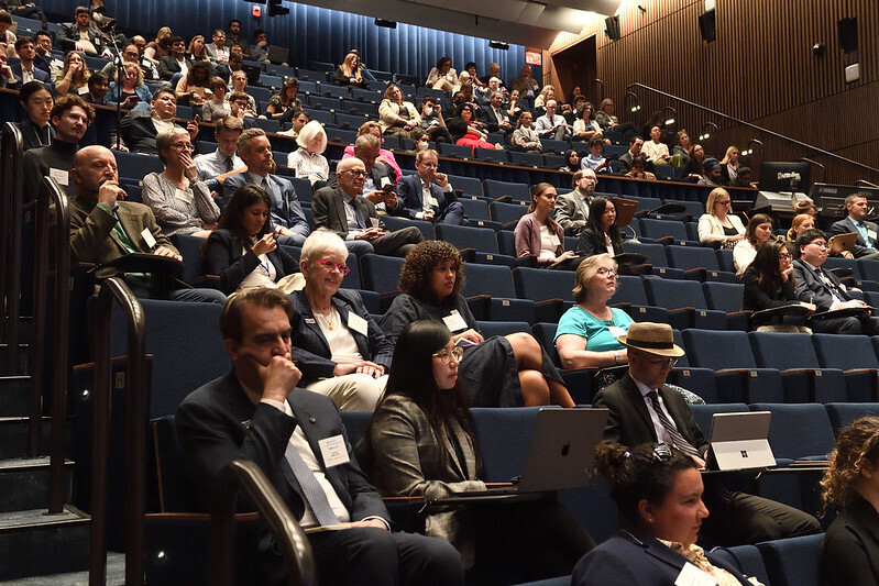 Photo of attendees, including Christian Haenel and Bill Colglazier, at the JHU Bloomberg Center Science Diplomacy conference.