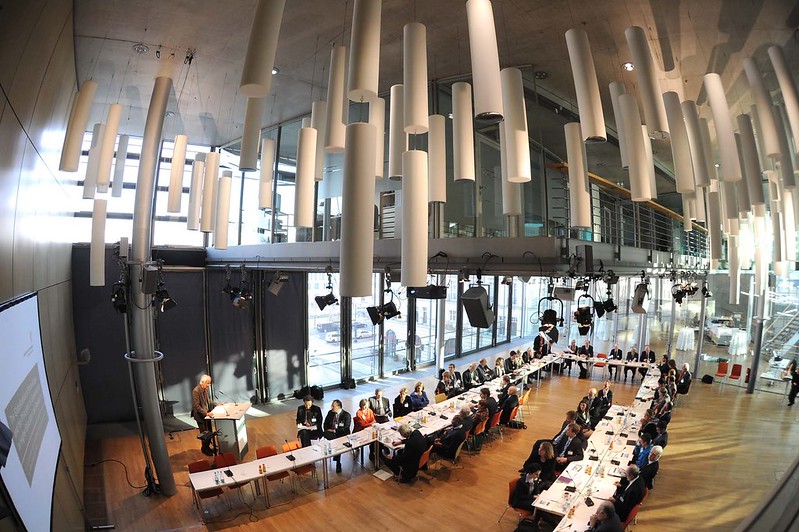 Image of the IAB conference hall, showcasing the venue for academic events.