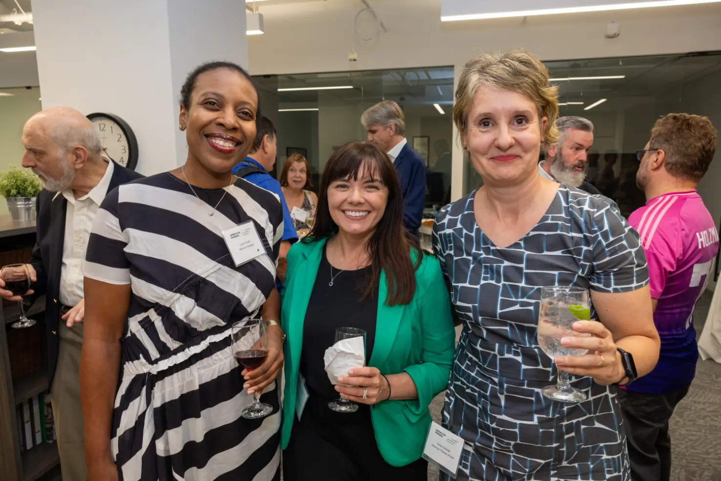 Image of AFAvH staff Ilonka Oszvald and Jessica Strattard Hamilton, and board member Loren Ponds.